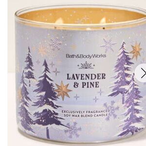 Bath & Body Works Three Wick Candle 
Lavender & Pine